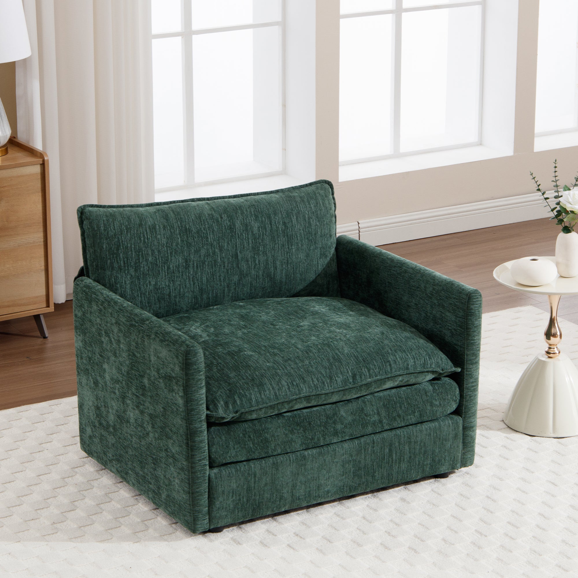 Dinosisco Oversized Cloud Accent Armchair for Living Room, Beige Chenille