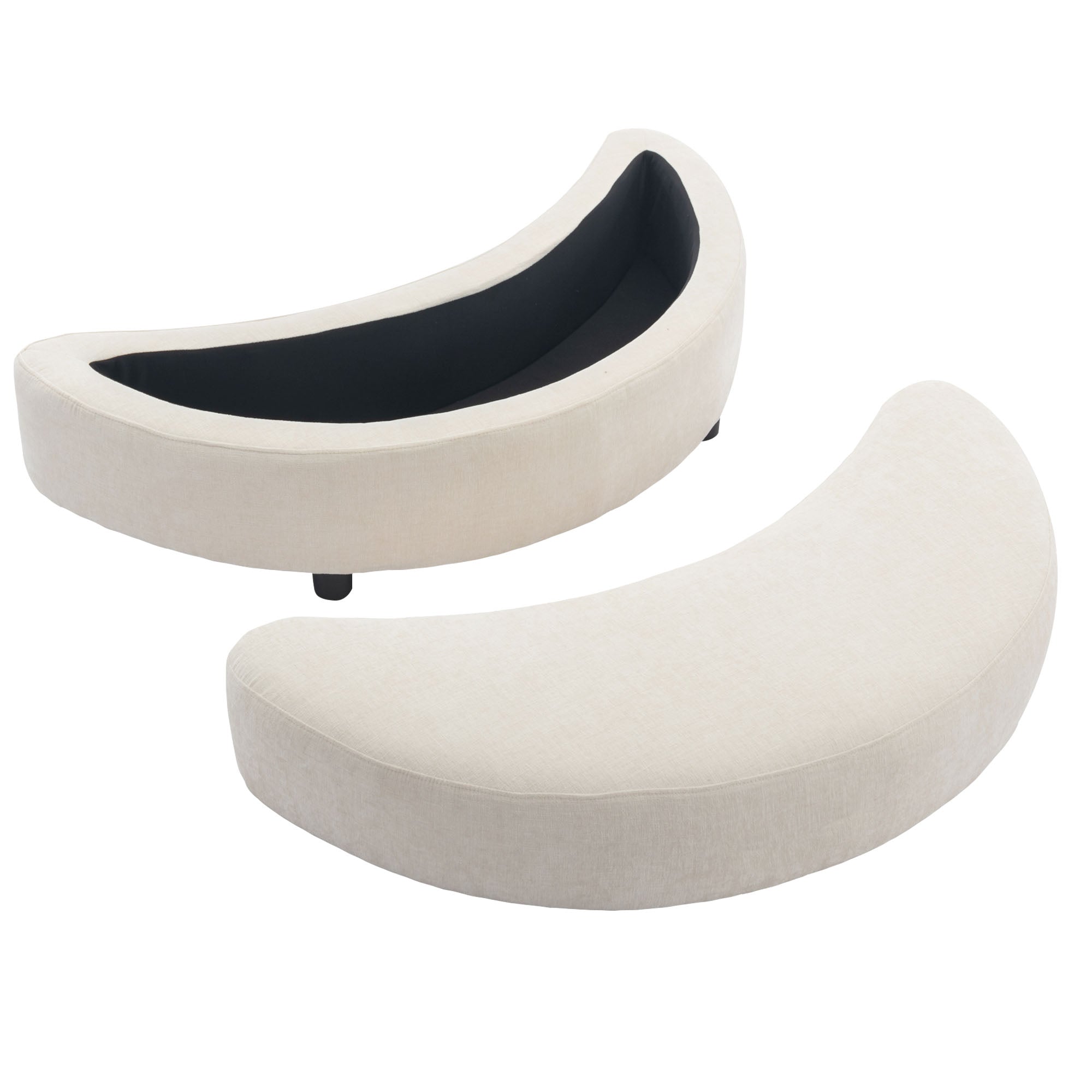 Dinosisco Swivel Accent Barrel Chair with Storage Ottoman & 4 Pillows, Modern Chenille Round Leisure Chair for Living Room, Cream